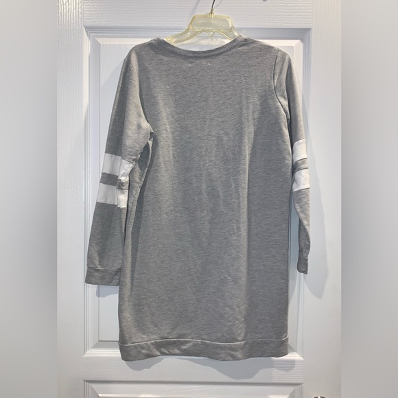 LOVE FIRE BASEBALL sleeve comfy jersey knit dress women’s size large - Picture 2 of 9